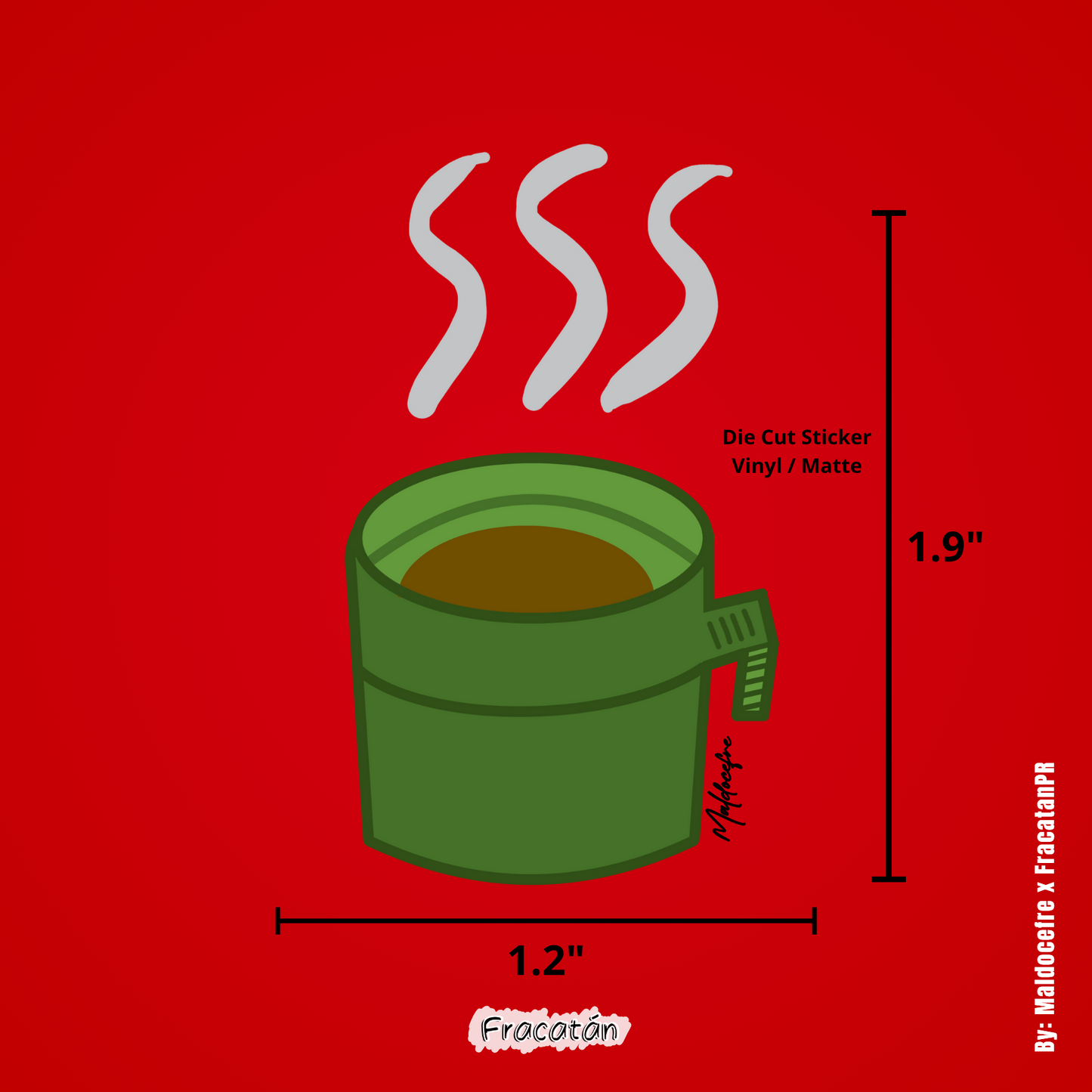 Sticker Taza verde de café