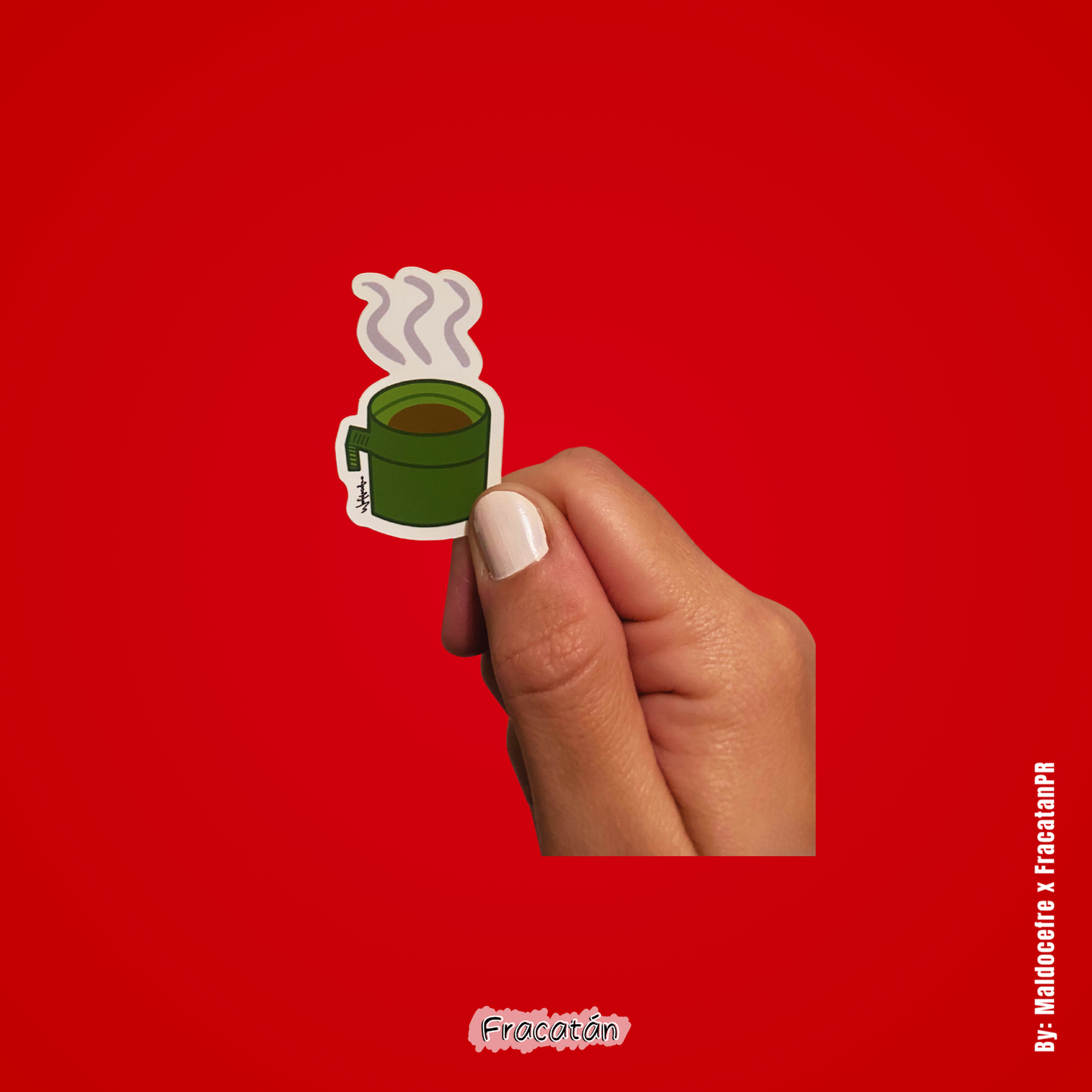 Sticker Taza verde de café